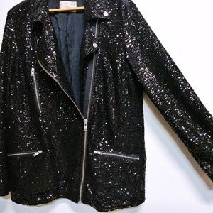 Free People Black Sequin Jacket